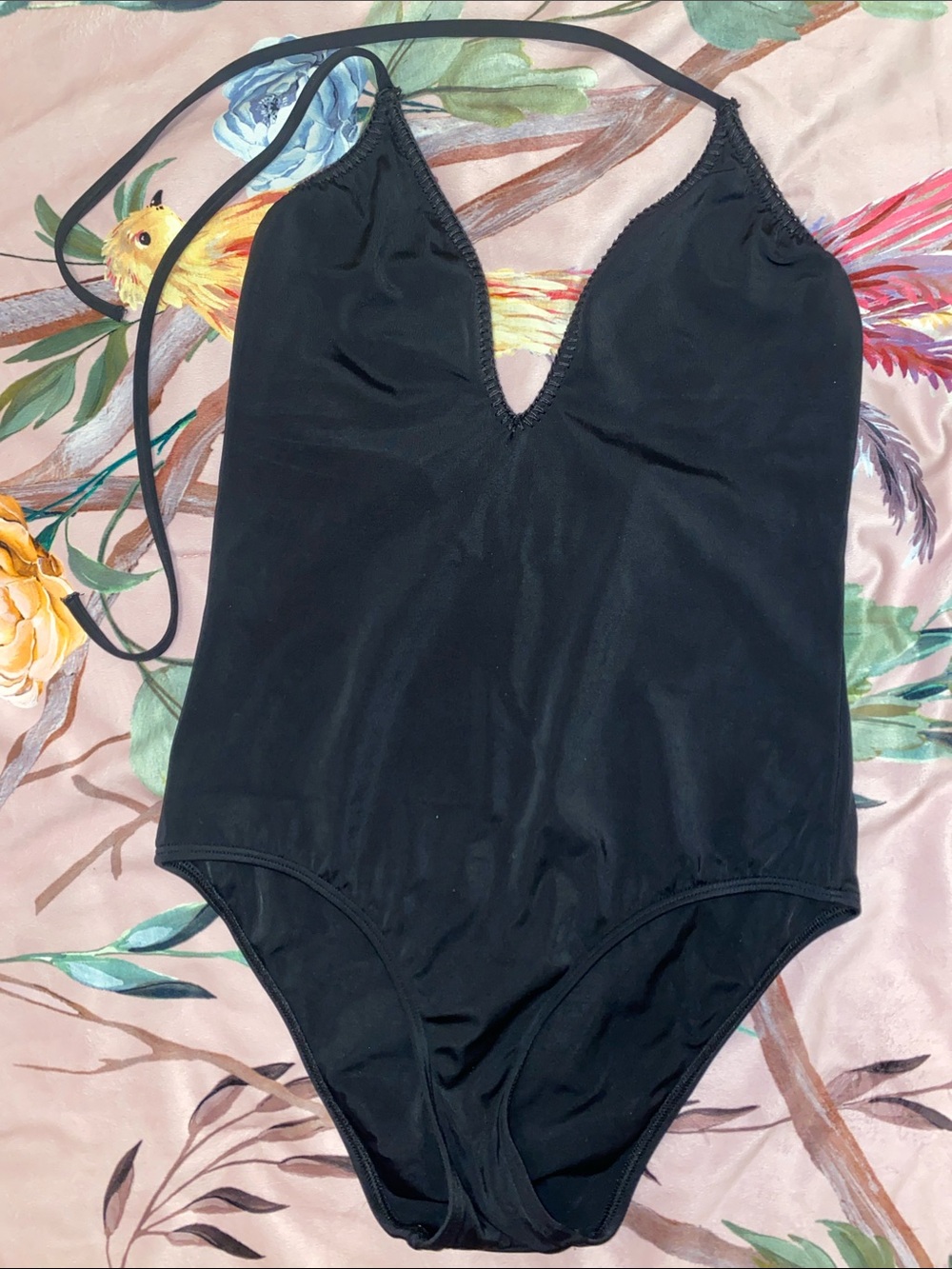 Victoria's Secret Black V-Neck One-Piece Swimsuit